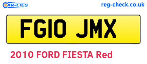 FG10JMX are the vehicle registration plates.