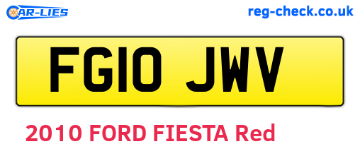 FG10JWV are the vehicle registration plates.