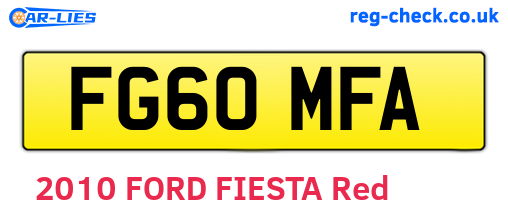 FG60MFA are the vehicle registration plates.