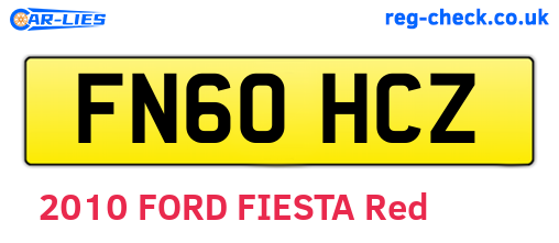 FN60HCZ are the vehicle registration plates.
