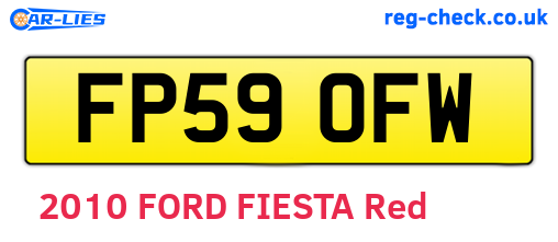 FP59OFW are the vehicle registration plates.