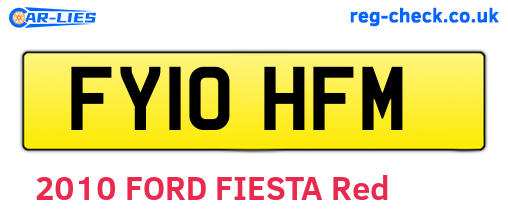 FY10HFM are the vehicle registration plates.