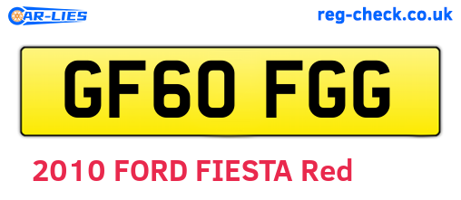 GF60FGG are the vehicle registration plates.