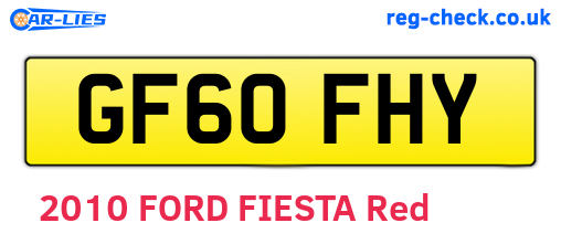 GF60FHY are the vehicle registration plates.