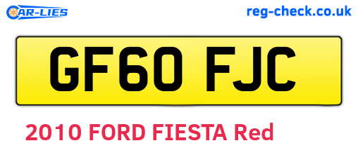 GF60FJC are the vehicle registration plates.