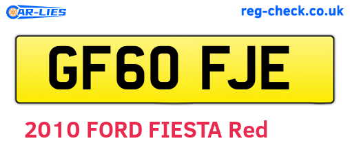 GF60FJE are the vehicle registration plates.