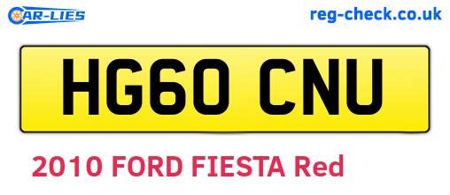 HG60CNU are the vehicle registration plates.