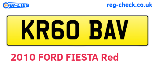 KR60BAV are the vehicle registration plates.