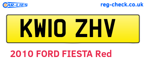 KW10ZHV are the vehicle registration plates.