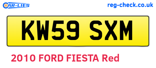 KW59SXM are the vehicle registration plates.