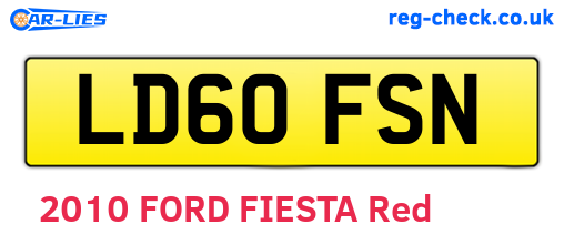 LD60FSN are the vehicle registration plates.