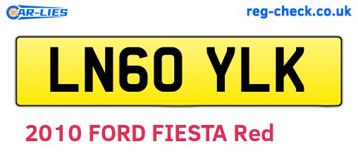LN60YLK are the vehicle registration plates.