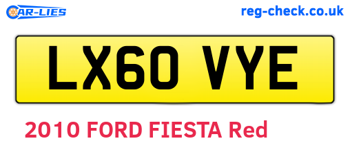 LX60VYE are the vehicle registration plates.