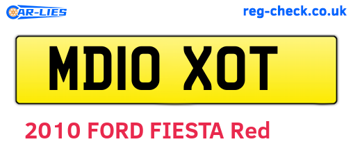 MD10XOT are the vehicle registration plates.
