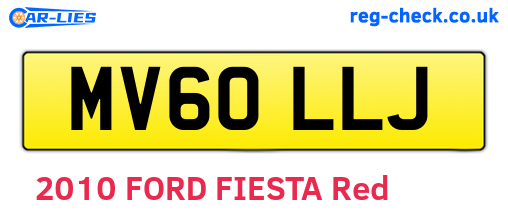 MV60LLJ are the vehicle registration plates.