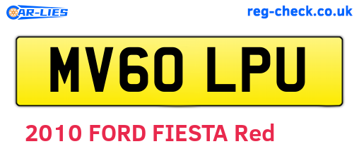 MV60LPU are the vehicle registration plates.