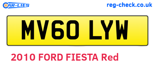 MV60LYW are the vehicle registration plates.