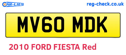 MV60MDK are the vehicle registration plates.