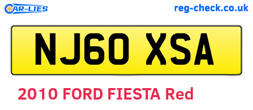 NJ60XSA are the vehicle registration plates.