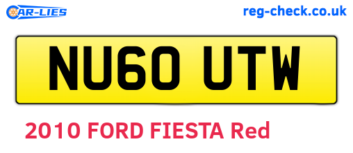NU60UTW are the vehicle registration plates.
