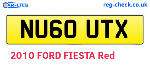 NU60UTX are the vehicle registration plates.