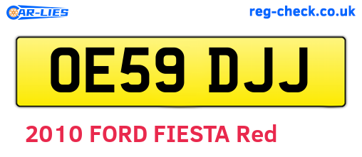 OE59DJJ are the vehicle registration plates.