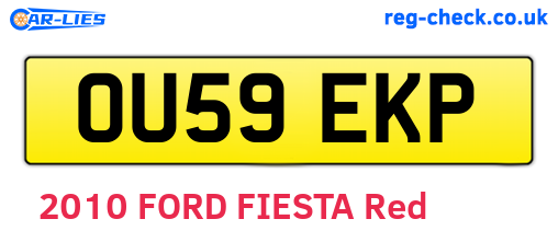 OU59EKP are the vehicle registration plates.