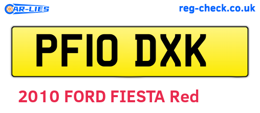 PF10DXK are the vehicle registration plates.