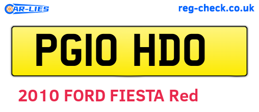 PG10HDO are the vehicle registration plates.
