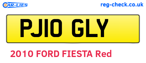 PJ10GLY are the vehicle registration plates.