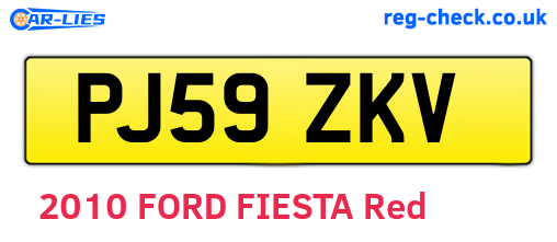 PJ59ZKV are the vehicle registration plates.