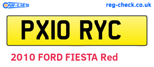 PX10RYC are the vehicle registration plates.