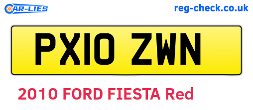 PX10ZWN are the vehicle registration plates.