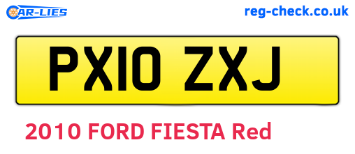 PX10ZXJ are the vehicle registration plates.