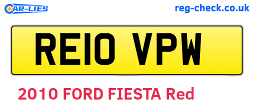 RE10VPW are the vehicle registration plates.