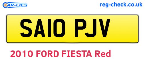 SA10PJV are the vehicle registration plates.