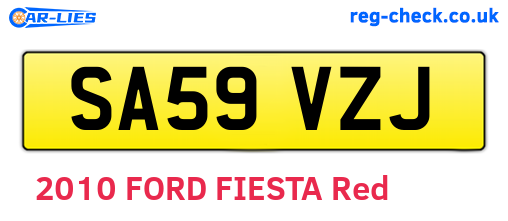 SA59VZJ are the vehicle registration plates.