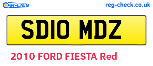 SD10MDZ are the vehicle registration plates.