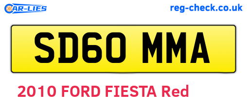 SD60MMA are the vehicle registration plates.