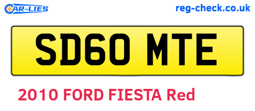 SD60MTE are the vehicle registration plates.