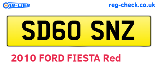 SD60SNZ are the vehicle registration plates.