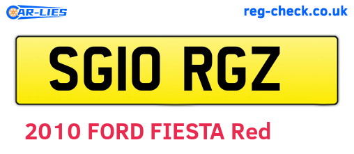 SG10RGZ are the vehicle registration plates.