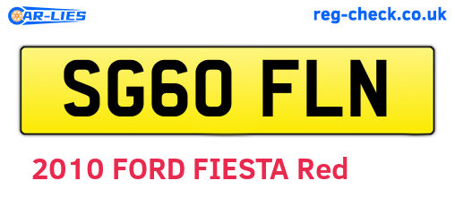 SG60FLN are the vehicle registration plates.