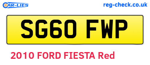 SG60FWP are the vehicle registration plates.