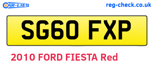 SG60FXP are the vehicle registration plates.