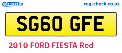 SG60GFE are the vehicle registration plates.