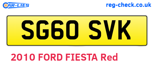 SG60SVK are the vehicle registration plates.