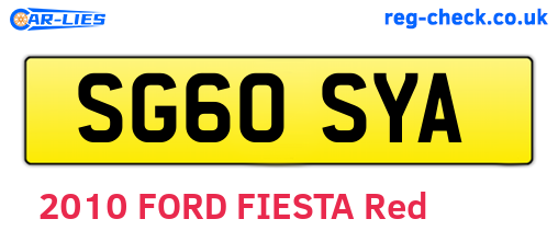 SG60SYA are the vehicle registration plates.