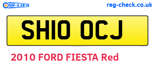SH10OCJ are the vehicle registration plates.
