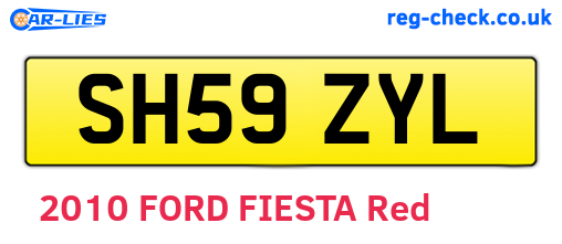 SH59ZYL are the vehicle registration plates.